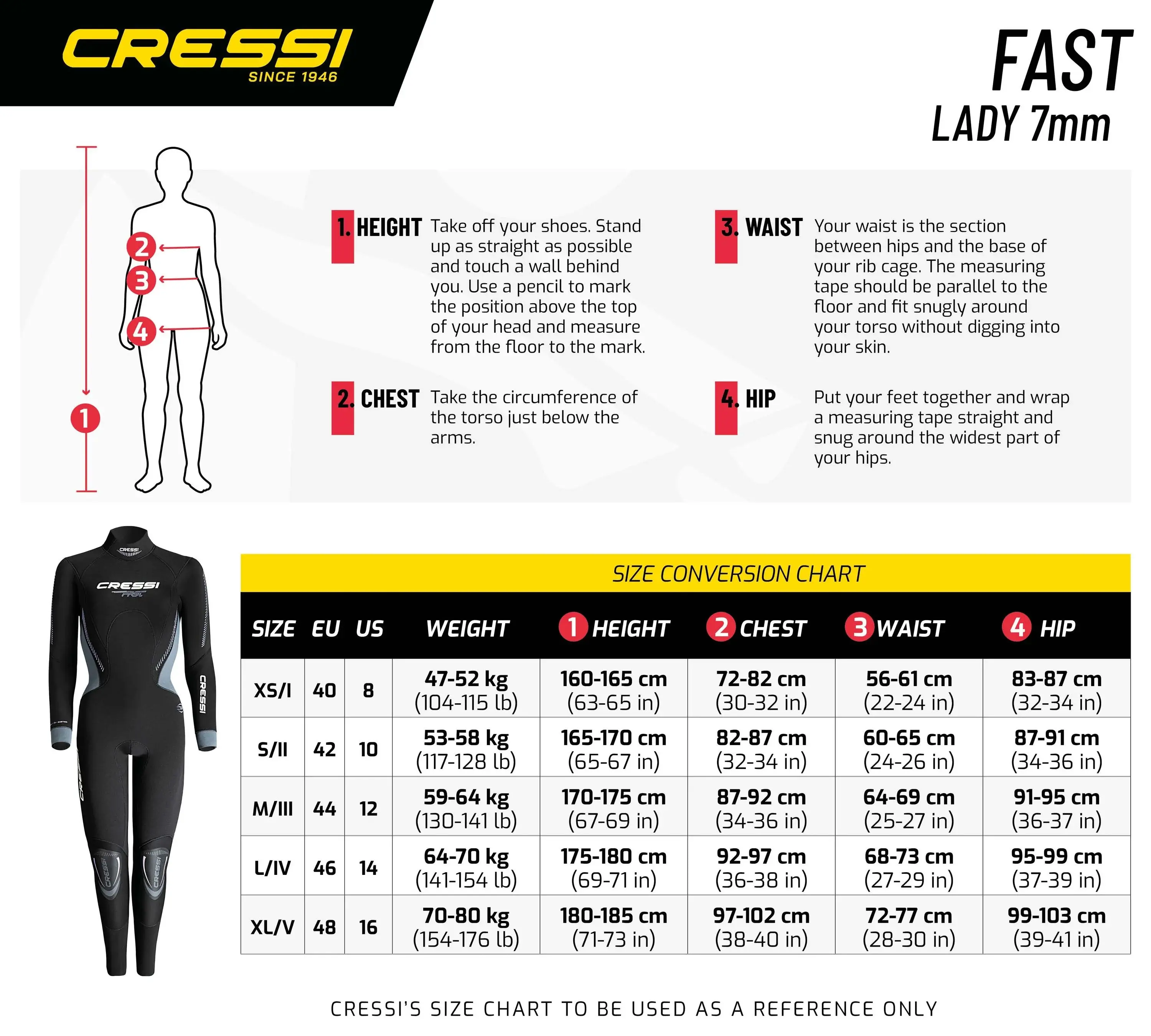 Cressi Fast Wetsuit Women's 7mm - Image 9