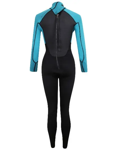 Typhoon Storm 2.8Mm Womens Wetsuit BLACK-AQUA - Image 3